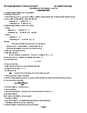 Đề cương ôn tập học kì I - Lớp 10 năm học 2016 2017